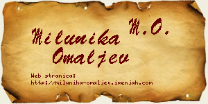 Milunika Omaljev vizit kartica